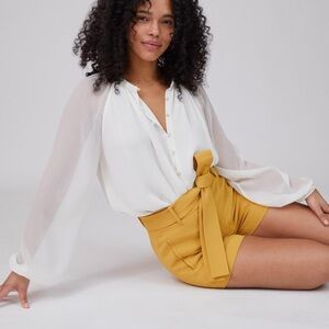 Aritzia High Waist Mustard Shorts